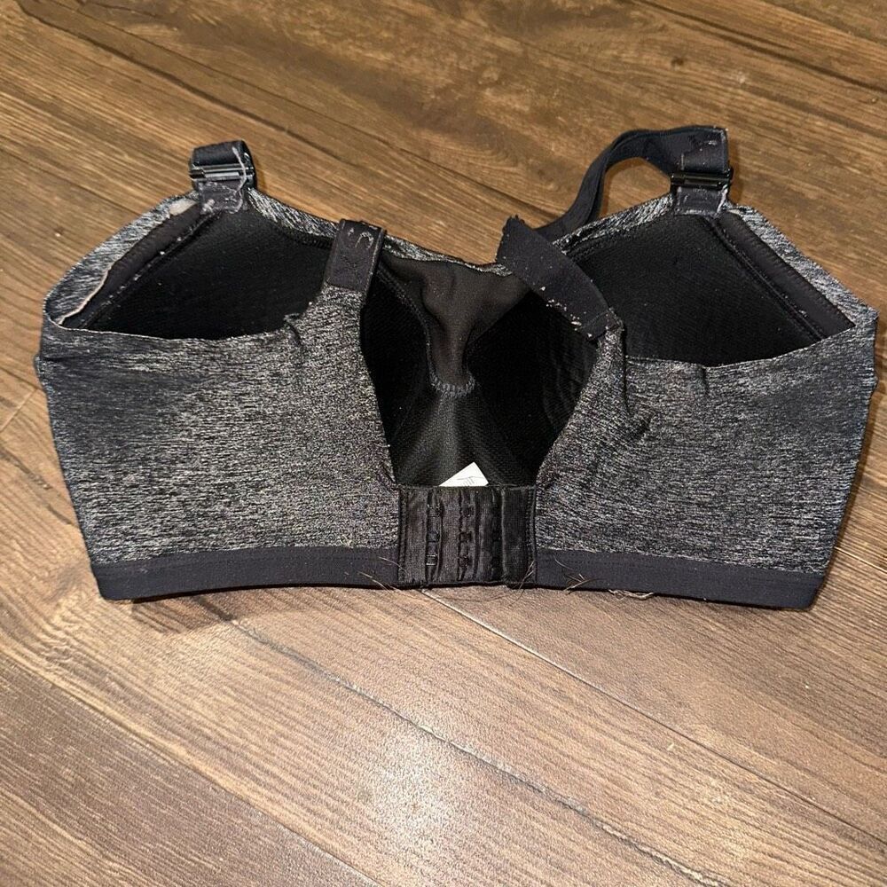 Victoria’s Secret black heathered 34D strappy sports bra - Picture 2 of 3